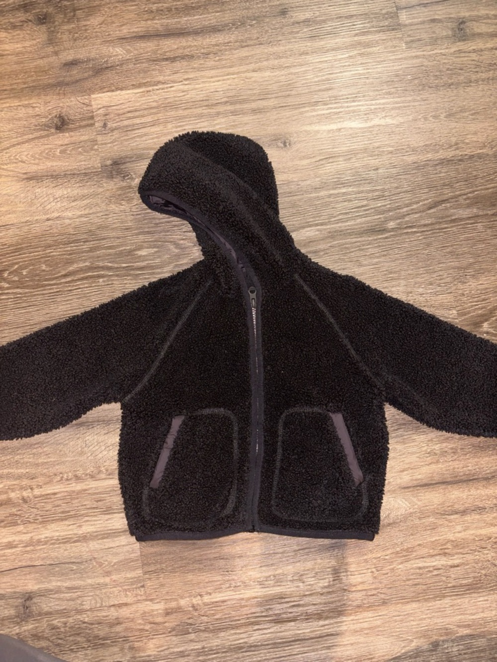 Zara Kids Black Sherpa Hooded Puffer Jacket